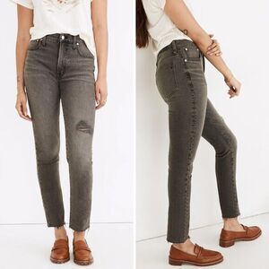 NEW‎ Madewell Perfect Vintage Jean in Cosner Wash: Knee-Rip Edition, 28